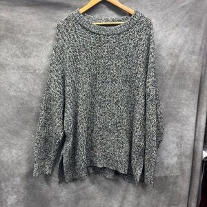 Aerie Black and White Crew Neck Sweater